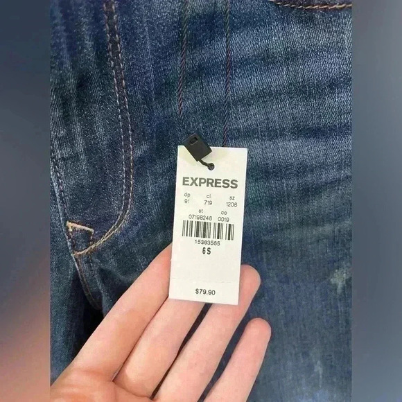 NWT Express Skinny Blue Denim Jeans Legging Midrise 6S - Picture 3 of 6